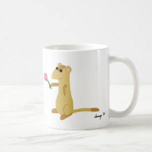 Ferret Holding A Flower Mug