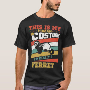 Ferret Human Costume Retro Vintage Halloween T-Shirt
