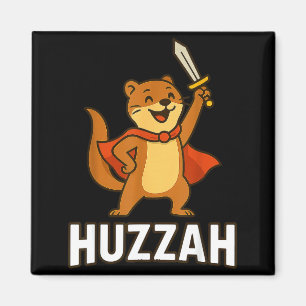 Ferret Huzzah Knight Sword Funny For Men Women Kid Magnet