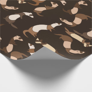 Ferret in dark brown wrapping paper