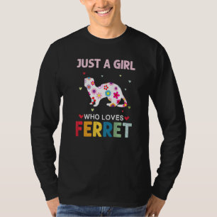 Ferret Just A Girl Who Loves Ferret Daisy Flower T-Shirt