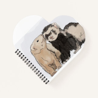 "Ferret Kisses" Heart Notebook