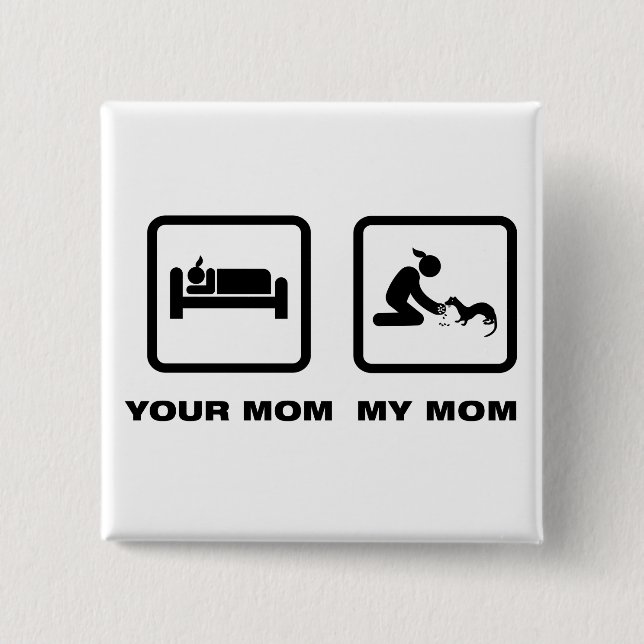 Ferret Lover 2 Inch Square Button (Front)