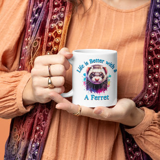 Ferret Lover Coffee lover Ferret Mom Dad  Coffee Mug