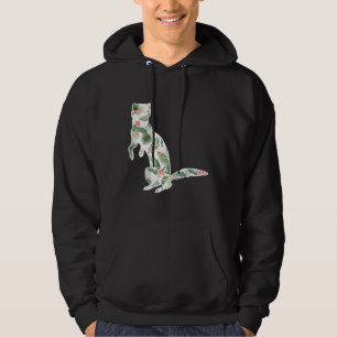 Ferret Mink Flower Girl Print Floral Weasel Hawaii Hoodie