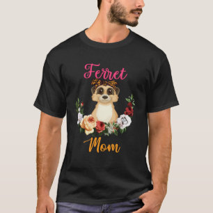 Ferret Mom Floral Ferret Bow Tie Mother s Day T-Shirt