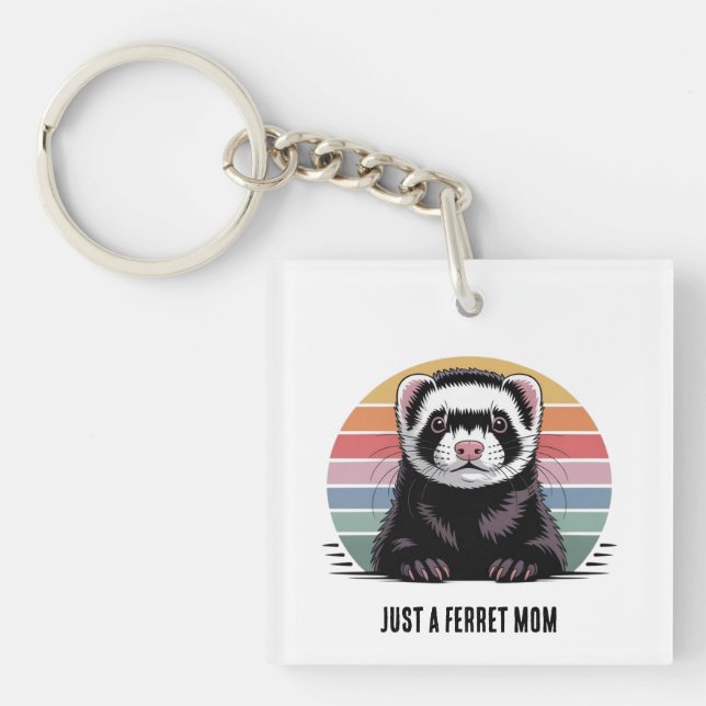 Ferret mom keychain (Front)