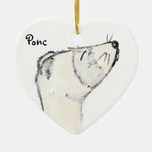 Ferret Picture Ceramic Ornament
