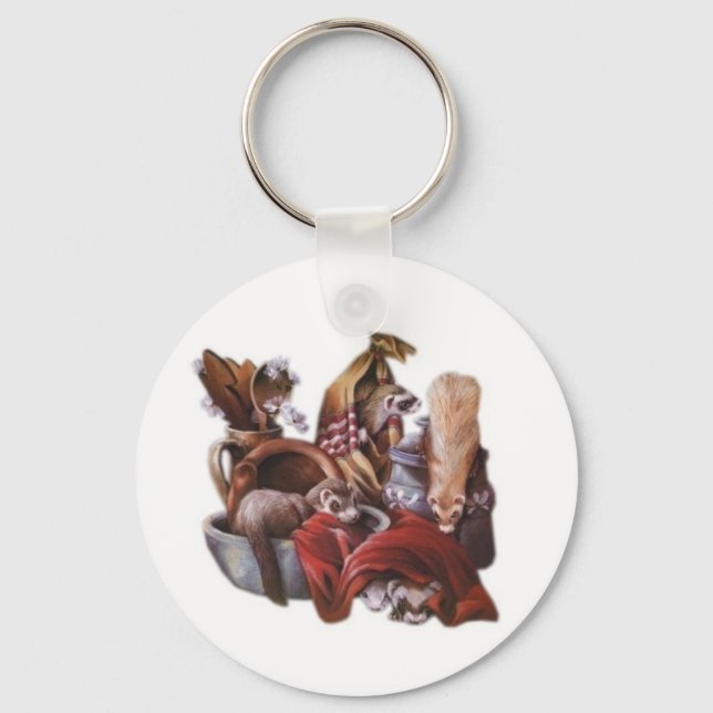 ferret play keychain (Front)
