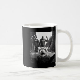 Ferret Selfie With Bigfoot Funny For Men Women Kid Coffee Mug
