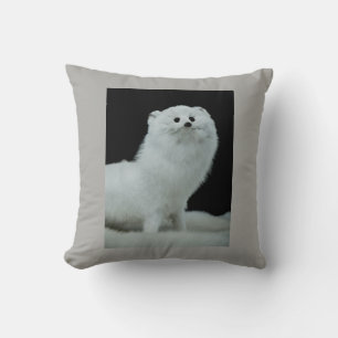 Ferret Taxidermy Mount & Anti-Fur Trade Quote Throw Pillow