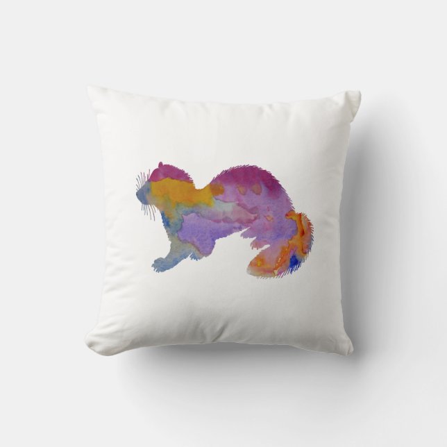 Ferret Throw Pillow (Front)