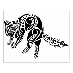 Ferret Trybe: War Dance! Rubber Stamp