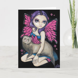 "Ferret with Butterfly Wings" Greeting Card