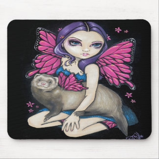 "Ferret with Butterfly Wings" Mousepad