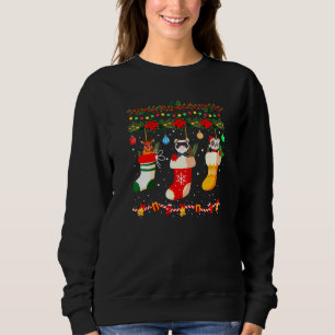 Ferret Xmas Socks Ferret Christmas Pyjama Family Sweatshirt