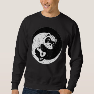Ferret Ying Yang Domesticated Polecat Animal Lover Sweatshirt