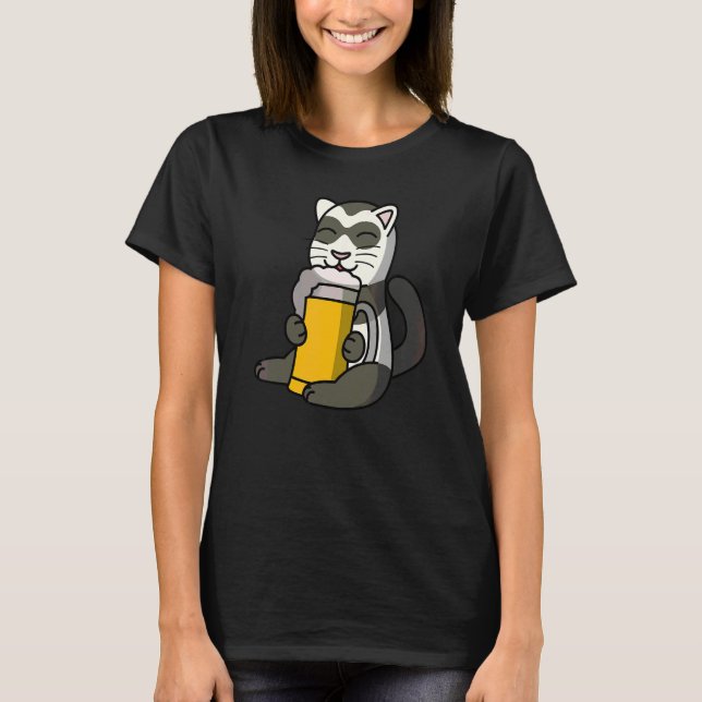 Ferrets Drinking Beer Pet T-Shirt (Front)