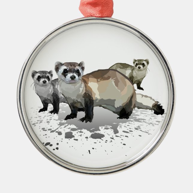 Ferrets Metal Ornament (Front)