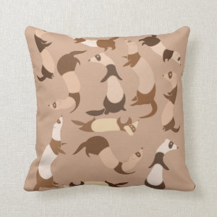 Ferrets pattern throw pillow