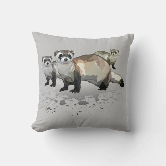 Ferrets  throw pillow (Front)
