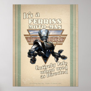 Ferris Moto-Man Retro Robot poster (16x20")