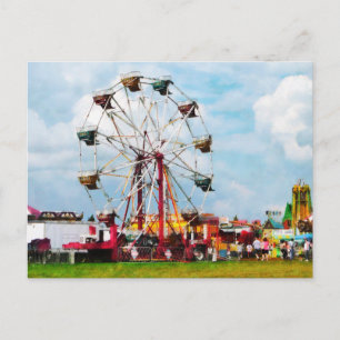 Ferris Wheel Against Blue Sky Postcard