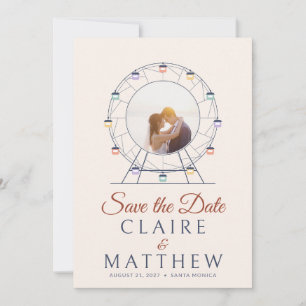 Ferris Wheel Carnival Photo Wedding Save the Date Invitation