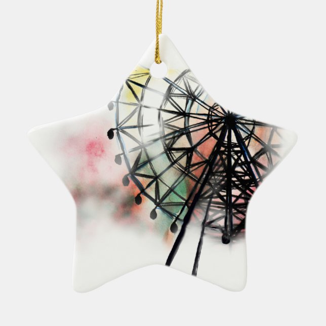 Ferris Wheel Ceramic Ornament (Front)