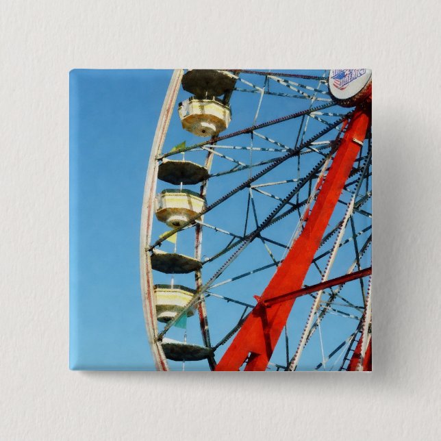 Ferris Wheel Closeup 2 Inch Square Button (Front)