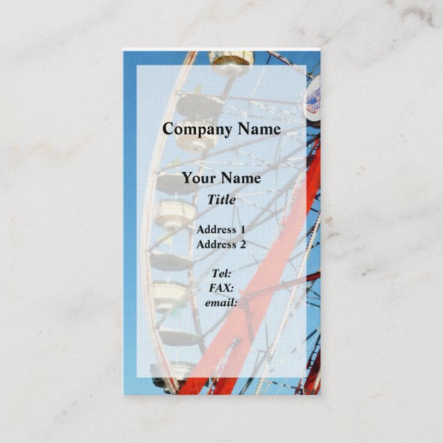 Ferris Wheel Closeup Business Card (Front)