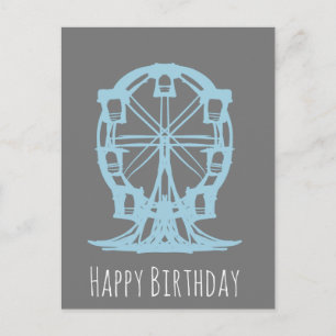 Ferris Wheel Hand Drawn Birthday Postcard