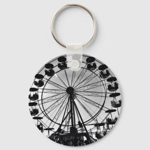 Ferris Wheel in Black and White Photo Gifts Keychain