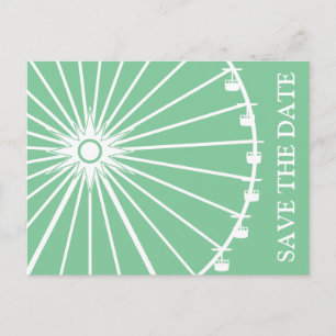 Ferris Wheel Save The Date Postcards (Mint Green)