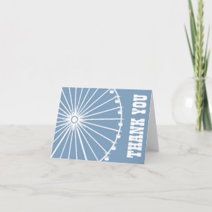 Ferris Wheel Thank You Card (Blue Grey / White)