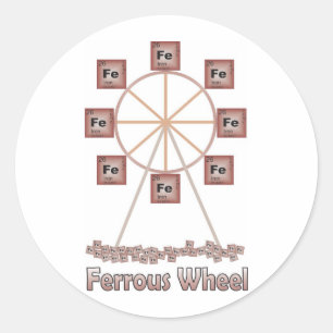 Ferrous Wheel Iron Chemistry Item Classic Round Sticker