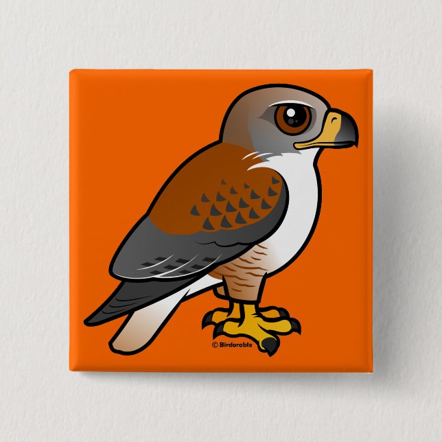 Ferruginous Hawk 2 Inch Square Button (Front)