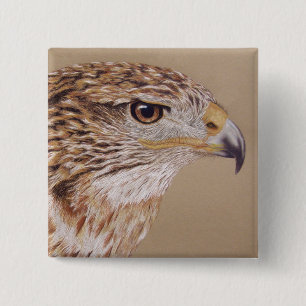 Ferruginous Hawk 2 Inch Square Button