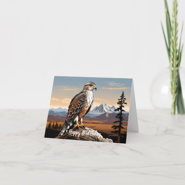 Ferruginous Hawk perched on rock Card (Front)