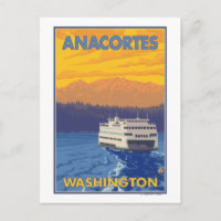 Ferry and Mountains - Anacortes, Washington