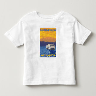 Ferry and Mountains - Bainbridge Island, WA Toddler T-shirt
