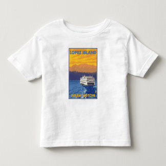 Ferry and Mountains - Lopez Island, Washington Toddler T-shirt