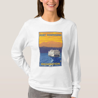Ferry and Mountains - Port Townsend, Washington T-Shirt
