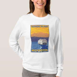 Ferry and Mountains - Vashon Island, T-Shirt