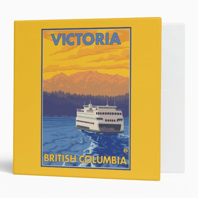 Ferry and Mountains - Victoria, BC Canada Binder (Front/Inside)