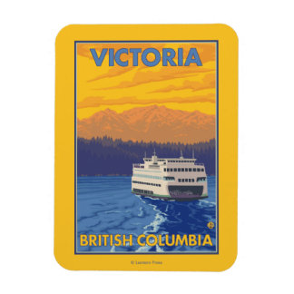 Ferry and Mountains - Victoria, BC Canada Magnet