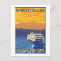 Ferry and Mountains - Whidbey Island, Washington