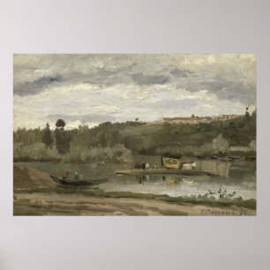 Ferry at Varenne-Saint-Hilaire, 1864 Poster