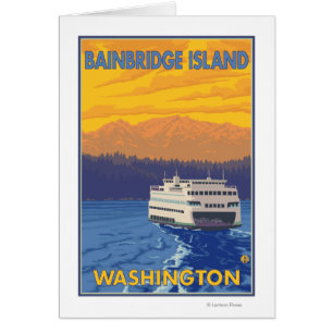 Ferry et montagnes - Bainbridge Island, WA
