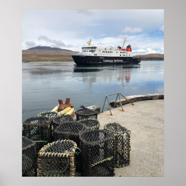 Ferry Sailing to Islay in Scotland Poster (Front)